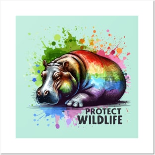 Hippo Protect Wildlife Posters and Art